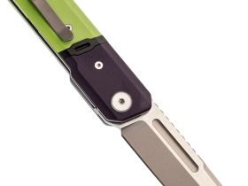 Складной нож Maxace Capsule-2, сталь 10CR15COMOV, рукоять G10, фиолетовый/зеленый