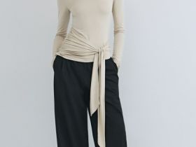 Широкие брюки со складками, Черный