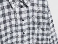 Удлинённая рубашка в клетку, Серый