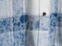 Рубашка в клетку из фланели, Голубой