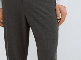 Прямые брюки с эластичным поясом, Серый