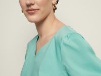 Платье А-силуэта с коротким рукавом