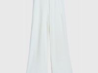 Широкие брюки из мягкого пике, Белый