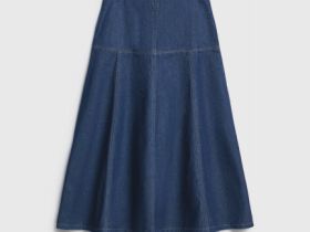 Джинсовая юбка миди, Синий