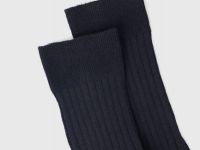 Высокие носки в рубчик, Синий