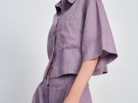 Рубашка изо льна с коротким рукавом