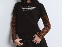 Чёрная плиссированная юбка с ремнём Глория Джинс