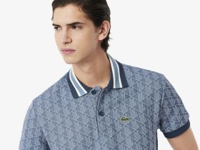 Мужское поло Lacoste классического кроя с монограммой