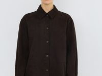 Рубашка из искусственной замши, Коричневый