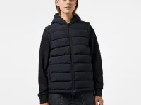 Женский утеплённый стеганый жилет Lacoste с капюшоном и отстегивающимися рукавами