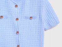 Кардиган с коротким рукавом, Голубой