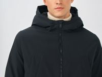 Утеплённая длинная куртка с капюшоном, Синий