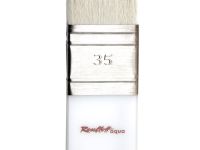 Кисть коза белая №35 плоская Roubloff "Aqua Wide flat" ручка короткая из оргстекла со скосом