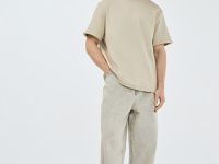 Футболка с текстовым принтом, Бежевый