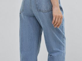 Джинсы Mom с высокой посадкой, Голубой