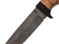 Нож Егерь, сталь дамаск, рукоять береста/граб