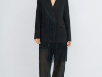 Полупрозрачные брюки из органзы, Черный