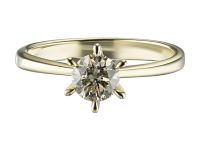 Классическое кольцо из желтого золота с бриллиантом э0301кц06160900