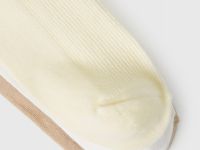 Высокие носки в рубчик для девочек, 3 пары, Бежевый