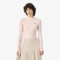 Лонгслив женский Lacoste хлопковый в рубчик
