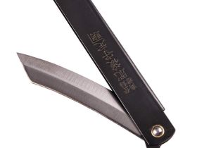 Нож складной Higonokami, сталь AoGami, рукоять нержавеющая сталь, черный