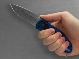 Полуавтоматический складной нож Kershaw Blur, сталь 14C28N, рукоять алюминий/trac-tec, синий