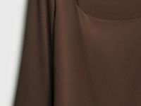 Лонгслив с квадратным вырезом, Коричневый