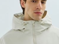 Ветровка с капюшоном, Бежевый