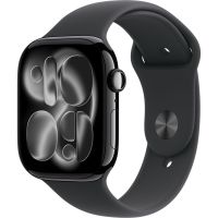 Умные часы Apple Watch Series 11 42 мм «Полночь», с чёрным спортивным ремешком M/L