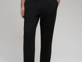 Брюки из хлопкового твила с эластичным поясом