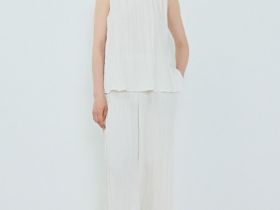 Майка из ткани с жатым эффектом, Бежевый