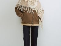 Шарф с принтом, Бежевый