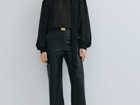 Брюки из искусственной кожи, Черный