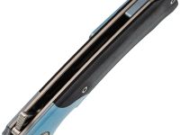 Складной нож Maxace Goliath Black, сталь Bohler K110, рукоять G-10/синий больстер