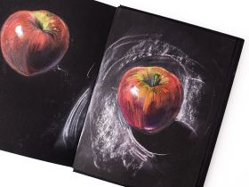 Папка с бумагой для сухих техник Малевичъ "Graf'Art black" А4 25 л 150 г, черная бумага