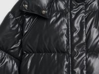 Короткий пуховик с натуральным пухом, Черный