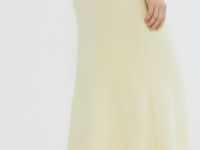 Трикотажная юбка из пушистой пряжи, Желтый