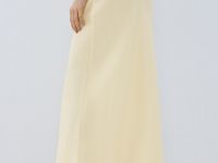 Прямая макси-юбка с эластичным поясом, Желтый