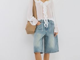 Блузка с рюшами, Белый