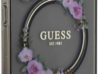 Чехол Guess Flowers Wreath MagSafe для Galaxy S24 черный