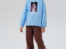 Фуфайка трикотажная для девочек (футболка с длинными рукавами)