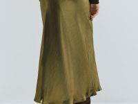 Юбка из ткани с эффектом жидкого золота, Золотой