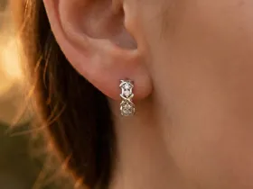Серьги из белого золота с бриллиантами э4701сг04201504