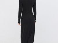 Трикотажное платье с расклёшенной юбкой, Черный