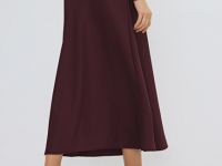 Юбка макси из сатина, Фиолетовый