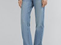 Прямые джинсы с высокой посадкой, Голубой