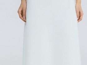 Вязаная юбка миди А-силуэта, Белый