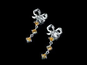 Пусеты из серебра с цитринами э0620пс12250369