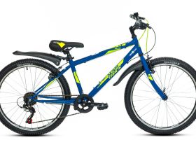 Подростковый велосипед Novatrack Racer 24, год 2023, цвет Синий, ростовка 14