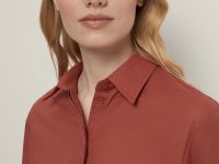 Блузка из хлопка и льна с завязками на поясе